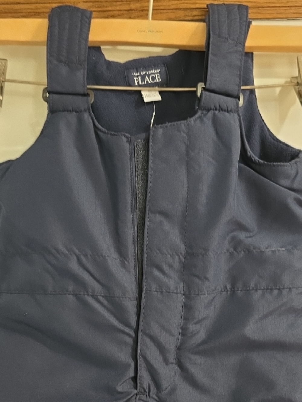 NWT The Children's Place Dark Navy Insulated Snow Bib Overalls Size 2T - Picture 3 of 7